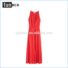 2018 Summer Women Shoulder Straps Vestido de una pieza Vestido Softly Draped Skirt Forrado